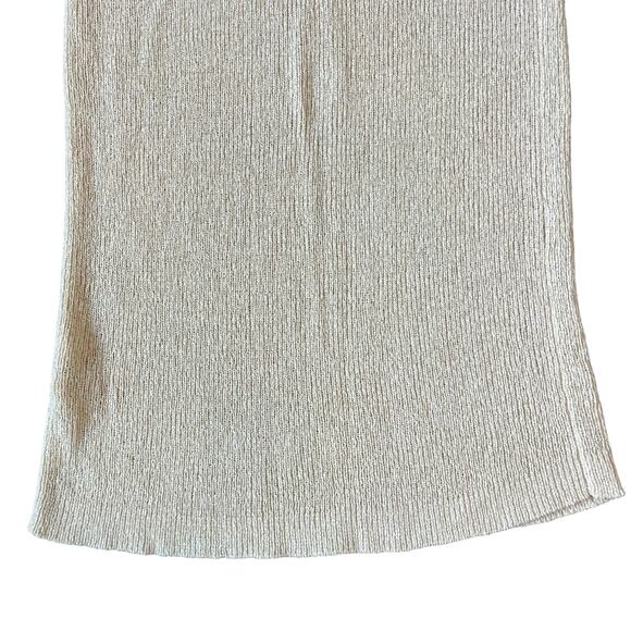 CALVIN KLEIN Plain Rib-Knit Midi Pencil Skirt Creamy Beige Women's Size Small - Picture 7 of 11